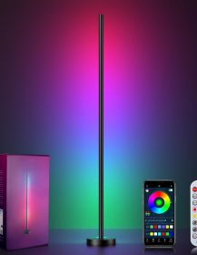 Corner Floor Lamp, LED Corner Lamp with App and Remote Control, RGBICW 16 Million DIY Colors & 68+ Scene, Music Sync, Color Changing Smart Ambient Light for Living Rooms, Bedrooms, and Gaming Rooms